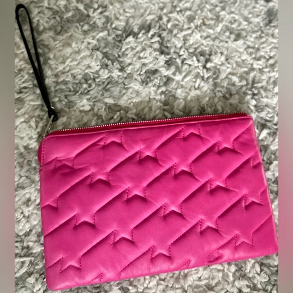 ‼️RARE‼️🎸Zadig & Voltaire🎸🔥NWOT🔥Uma Wing Quilted Leather Wristlet/Clutch in Pink - Picture 13 of 15